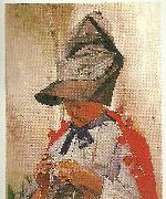 Carl Larsson karin i stor hatt oil painting reproduction